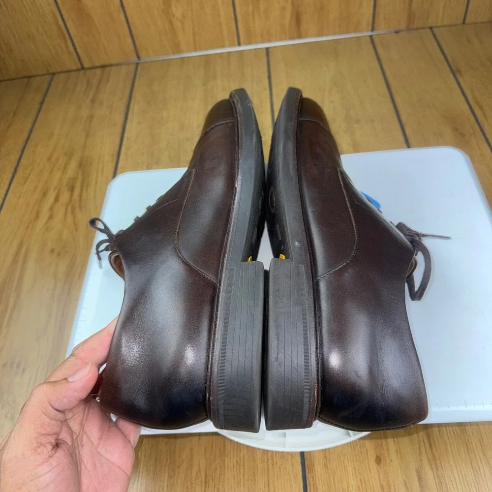 Polo Ralph Lauren Asher Captoe Brown Leather Oxford Dress Shoes Mens 13 Vibram
